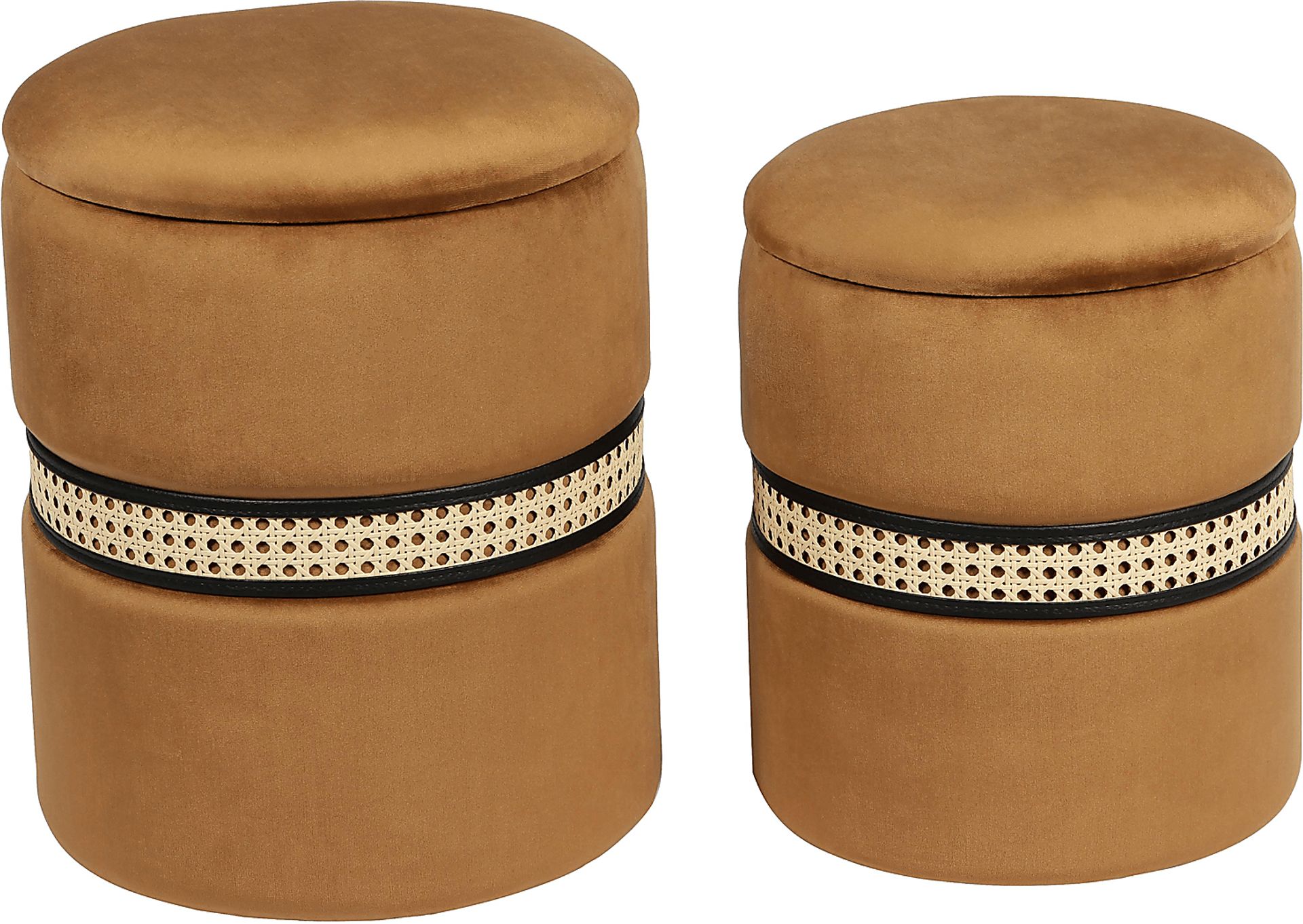 Anivy Cognac Accent Ottoman, Set of 2 - Image 3