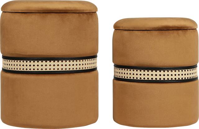 Anivy Cognac Accent Ottoman, Set of 2 - Thumbnail - Image 1