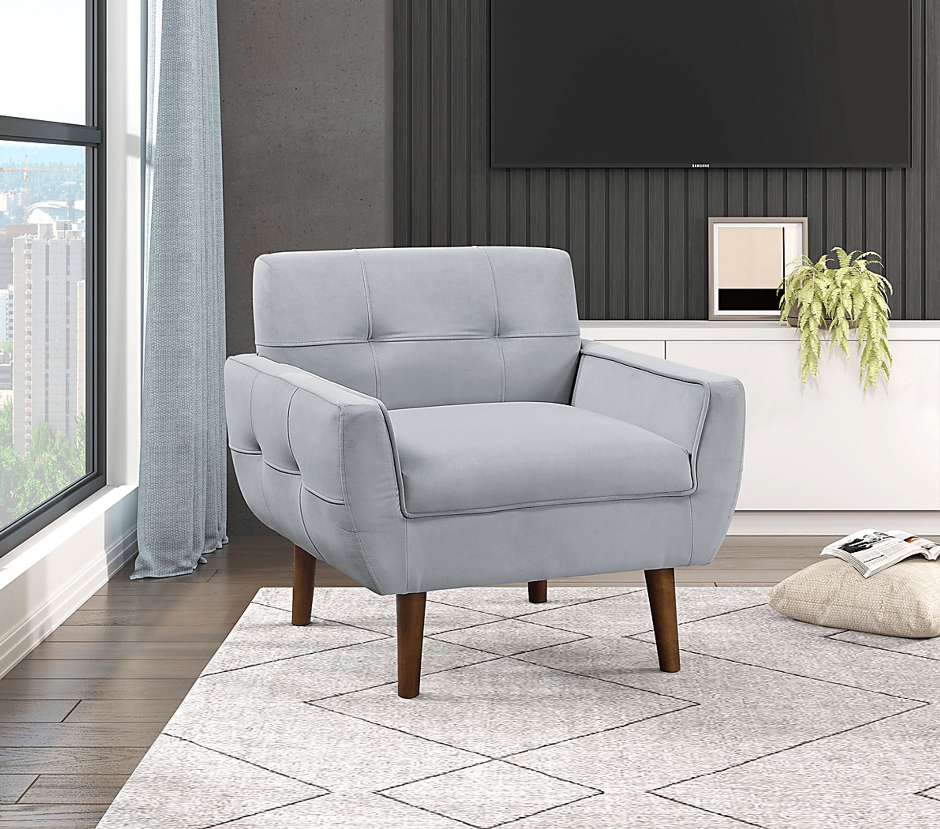 Anka Gray Accent Chair - Image 2