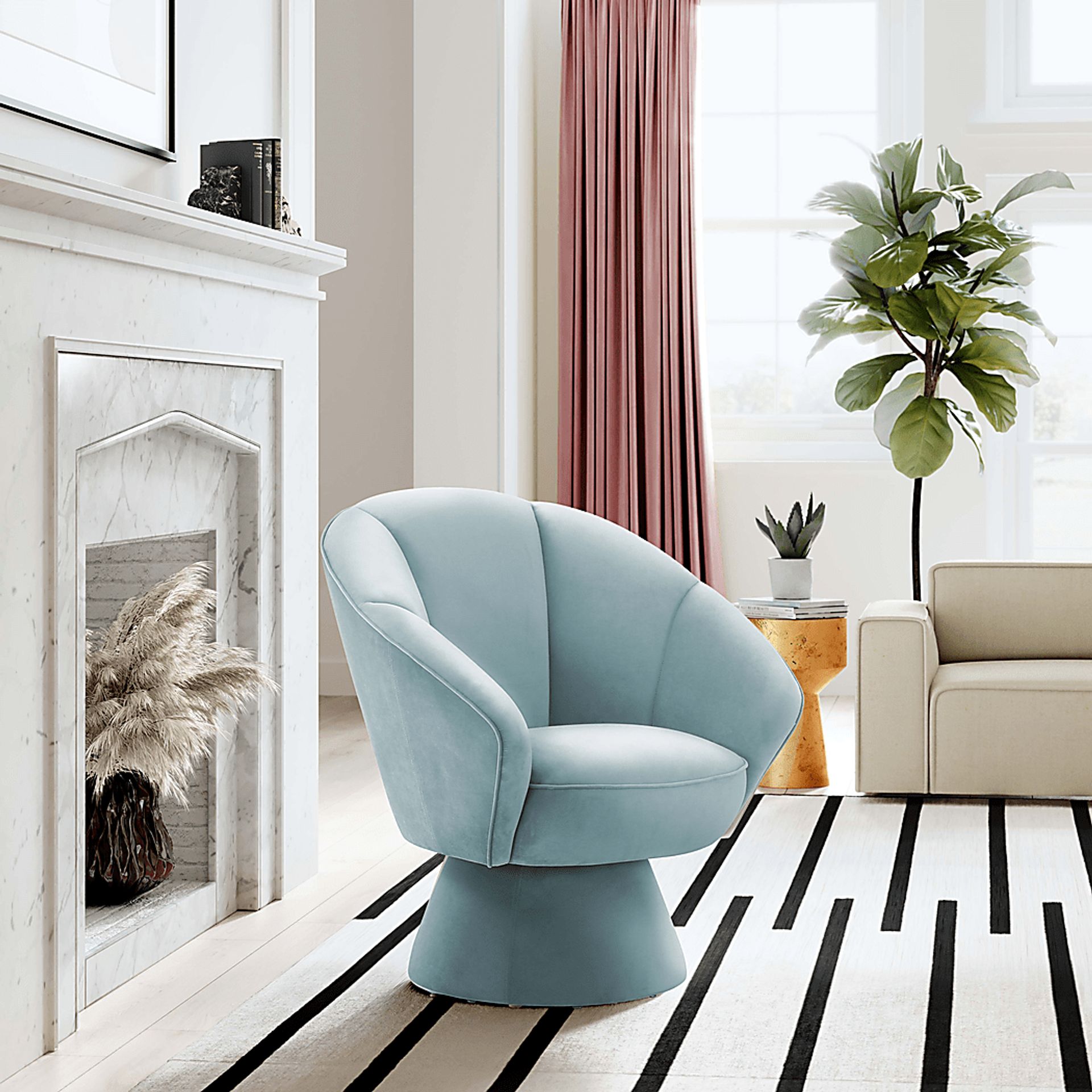 Ann Leah Blue Accent Chair - Image 7