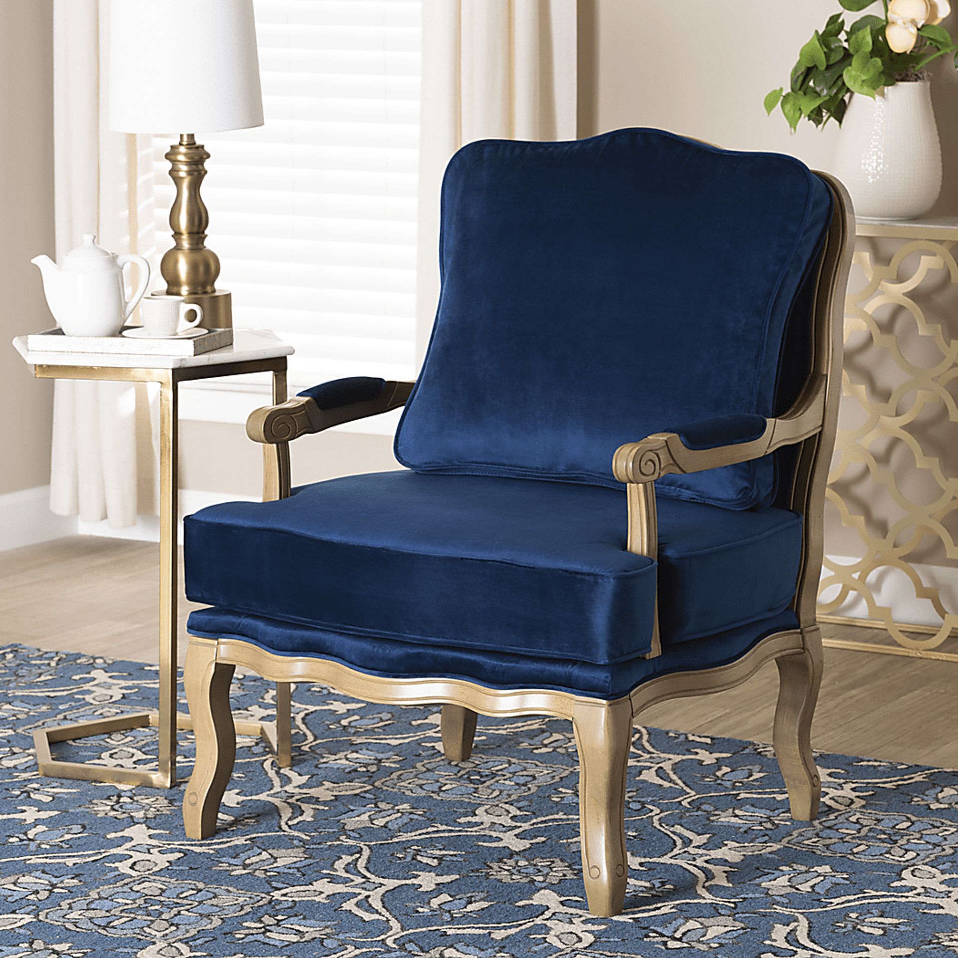 Annadea Navy Accent Chair - Image 2