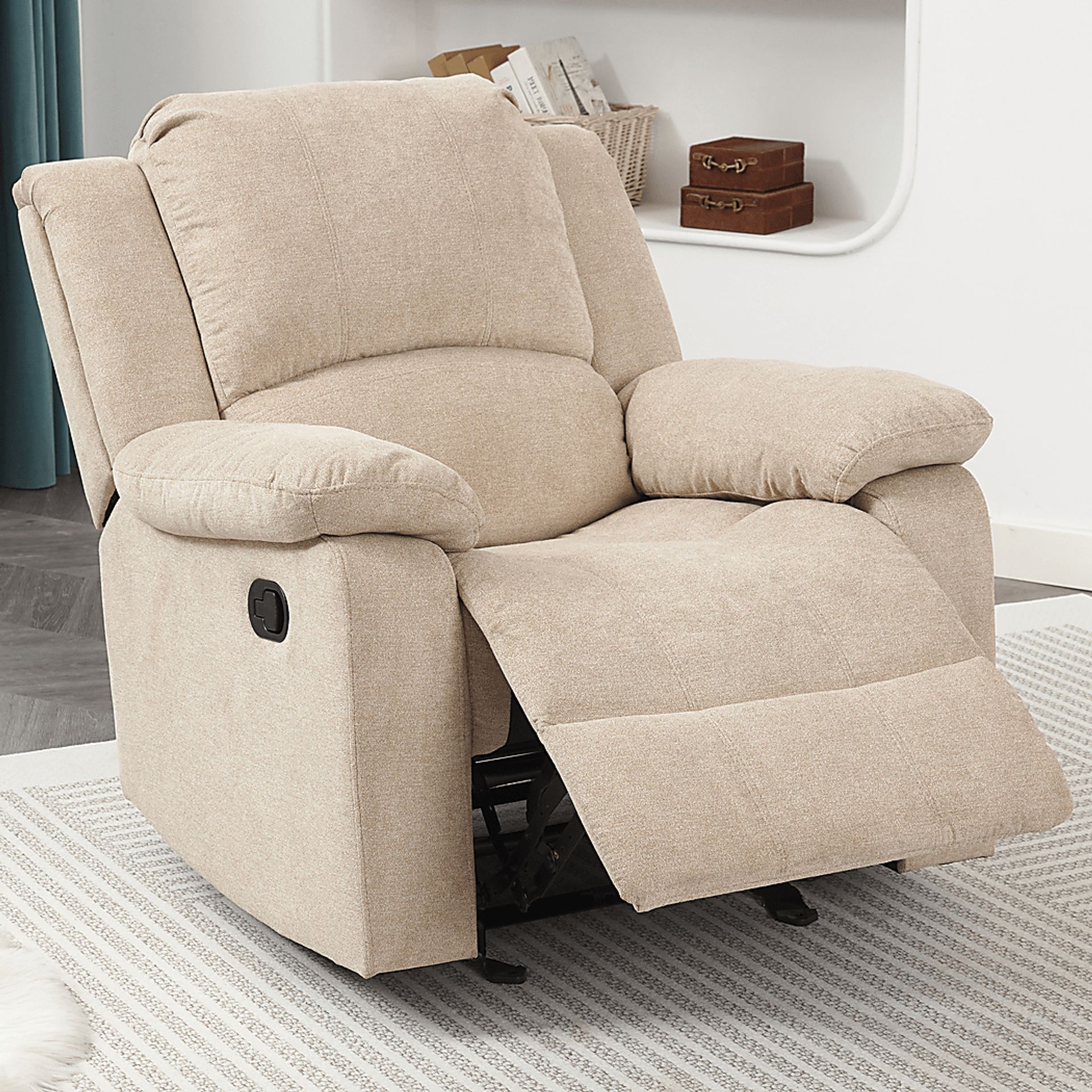 Annaika Beige Glider Recliner - Image 4