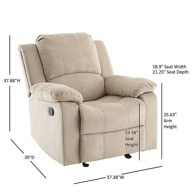 Annaika Beige Glider Recliner - Thumbnail - Image 7