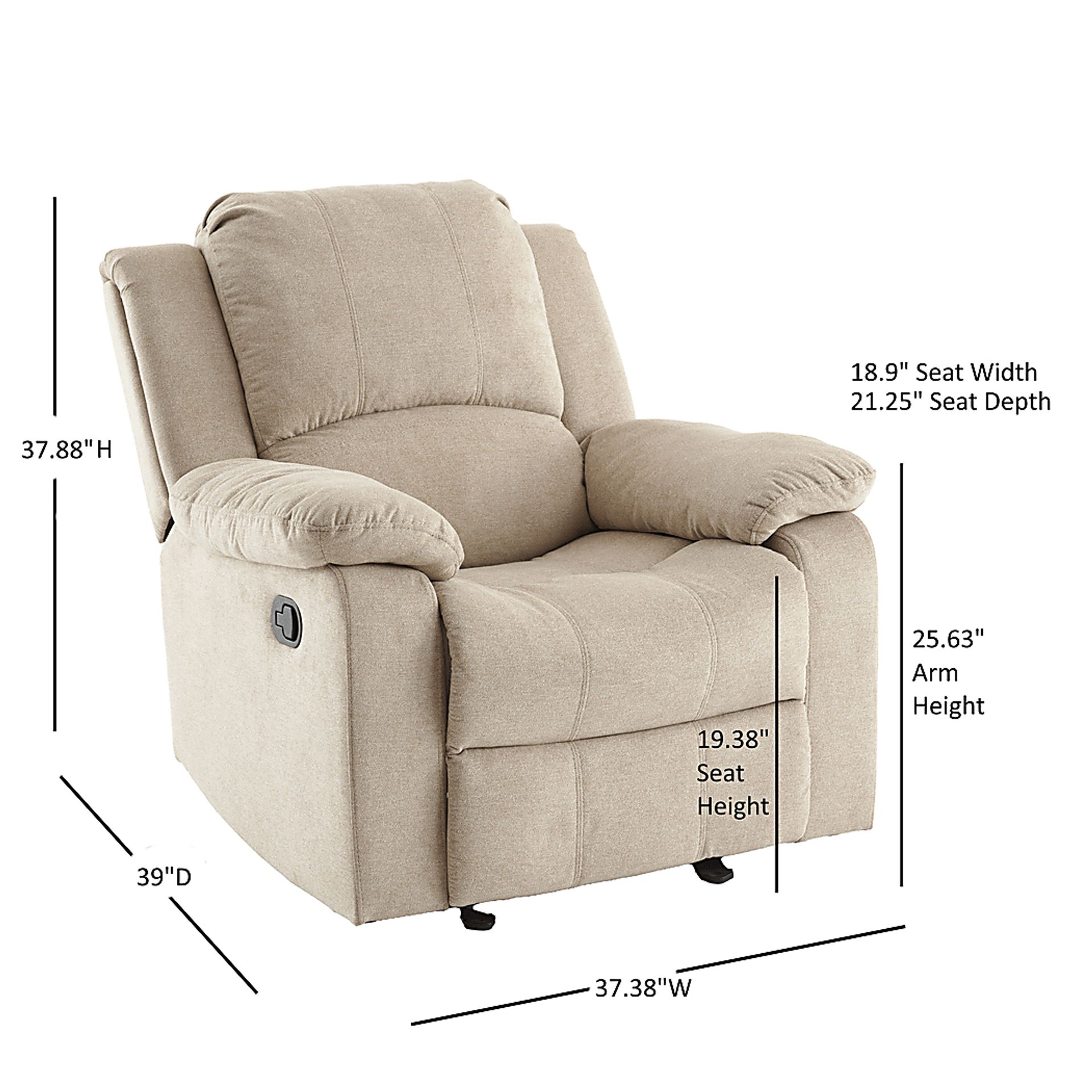 Annaika Beige Glider Recliner - Image 7