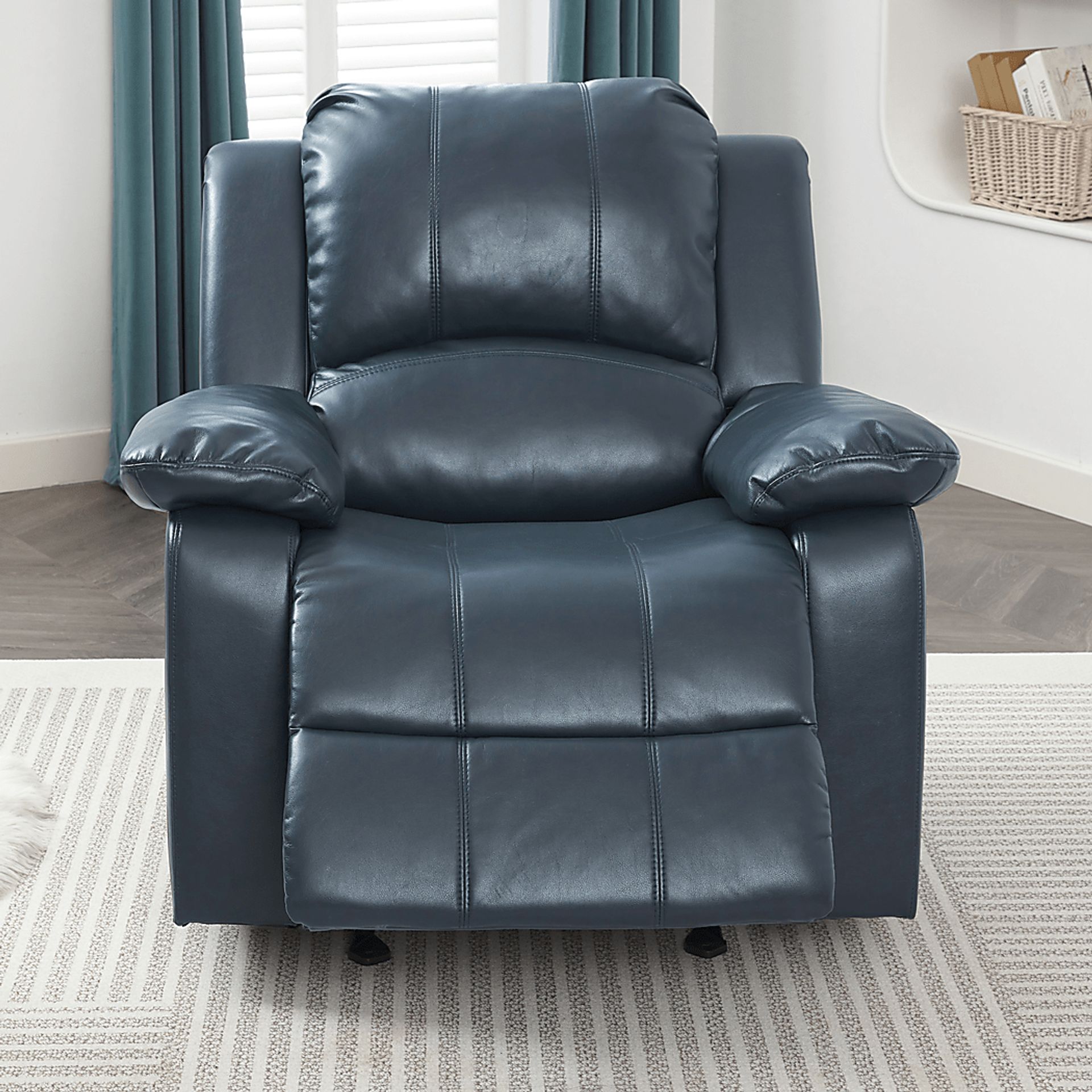 Annaika Dark Blue Glider Recliner - Image 5