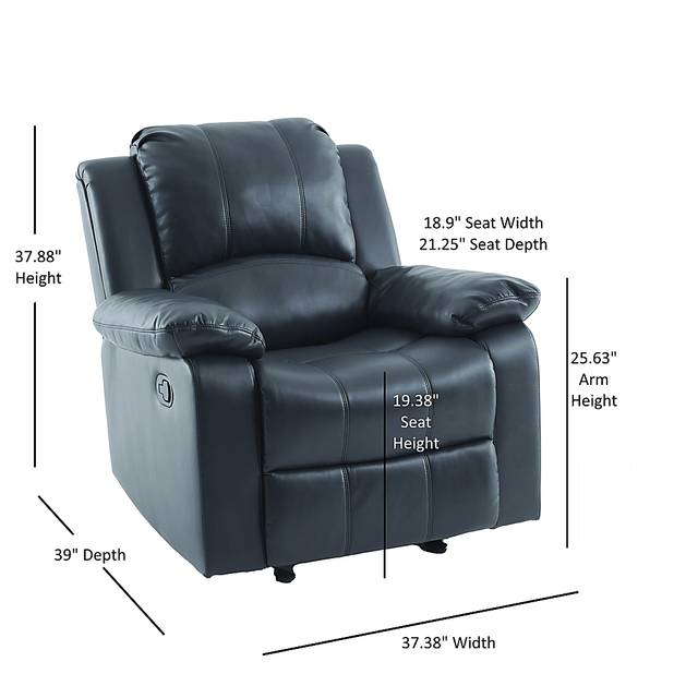 Annaika Dark Blue Glider Recliner - Thumbnail - Image 8