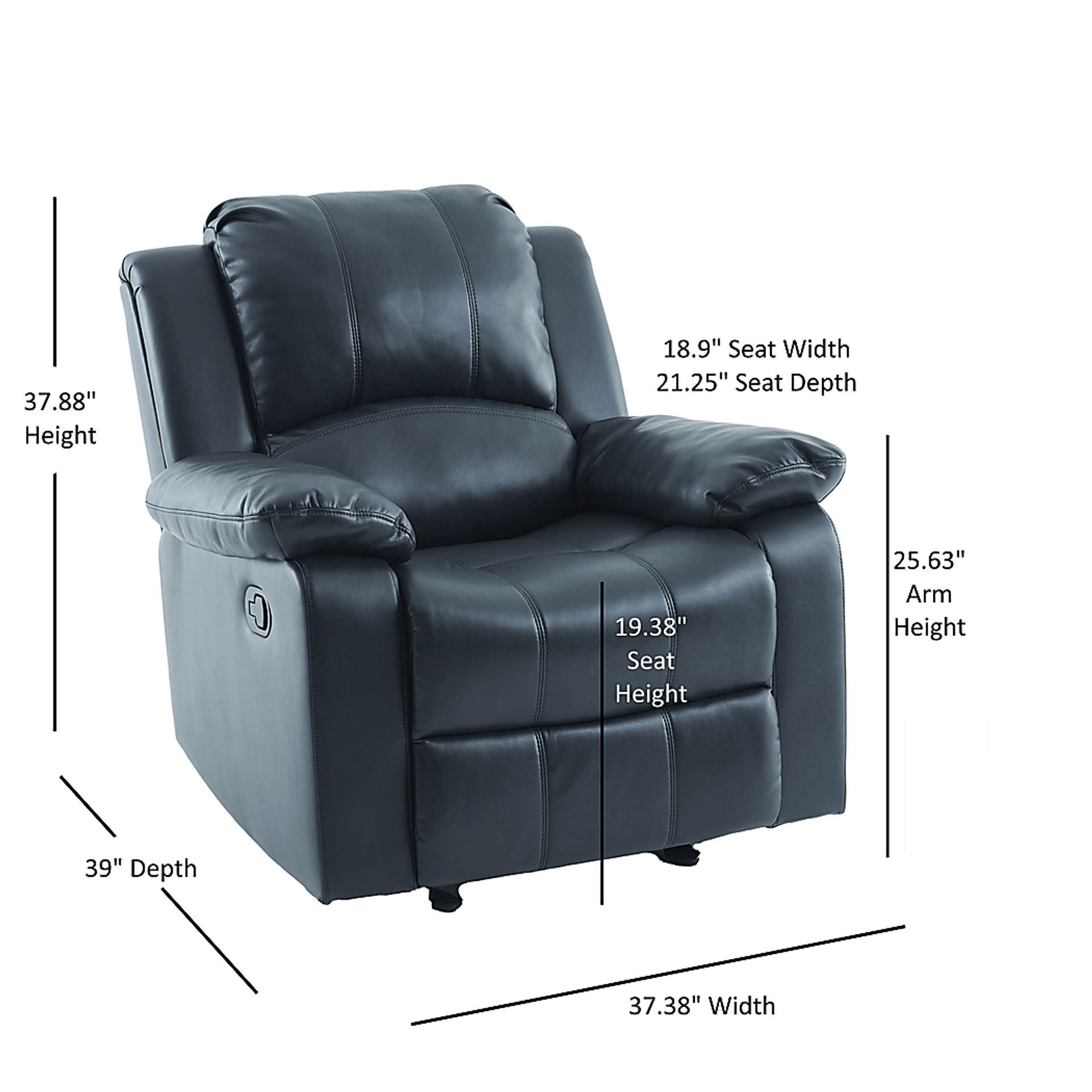 Annaika Dark Blue Glider Recliner - Image 8