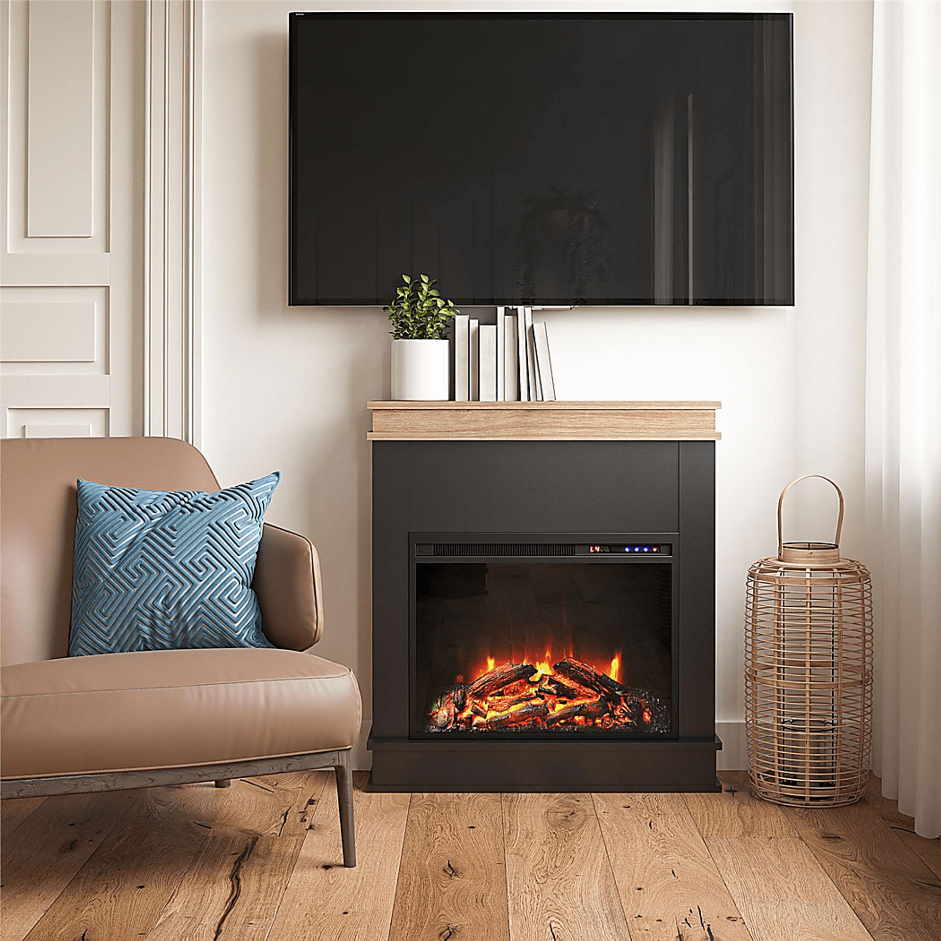 Annegret Black 29 in. Console with Electric Fireplace - Image 10