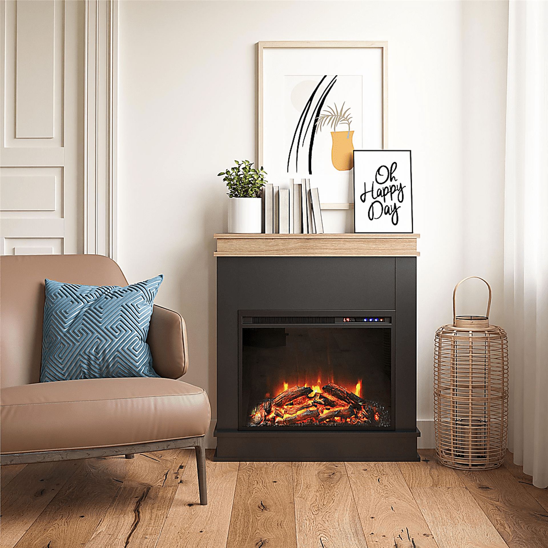 Annegret Black 29 in. Console with Electric Fireplace - Image 2