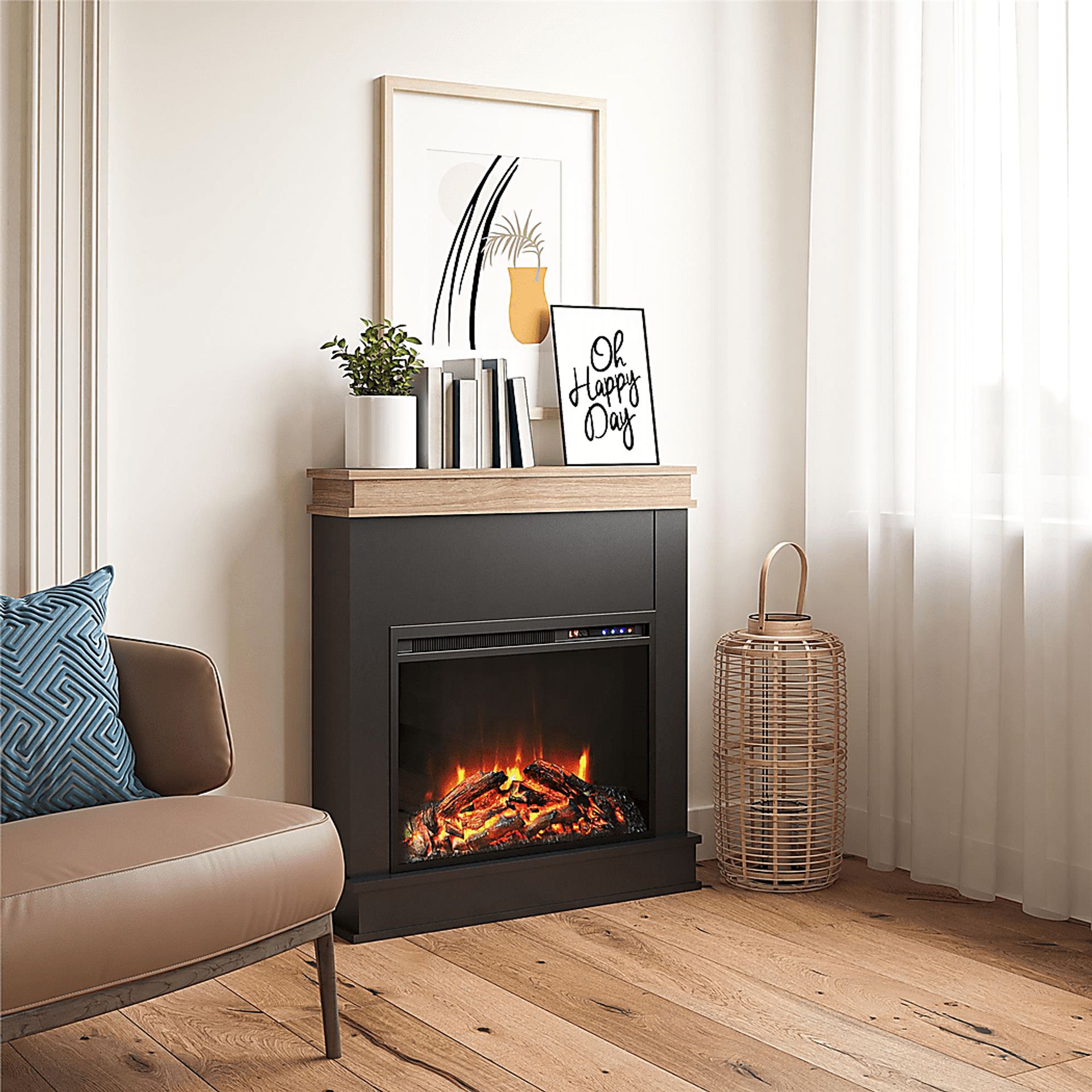 Annegret Black 29 in. Console with Electric Fireplace - Image 4