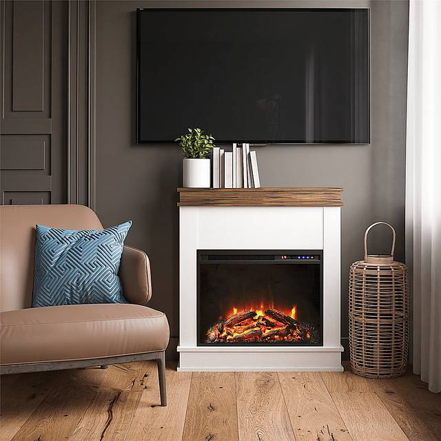 Annegret Ivory 29 in. Console with Electric Fireplace - Thumbnail - Image 2