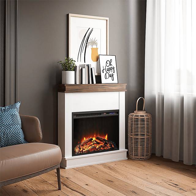 Annegret Ivory 29 in. Console with Electric Fireplace - Thumbnail - Image 4