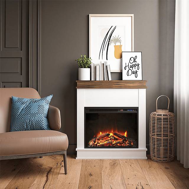 Annegret Ivory 29 in. Console with Electric Fireplace - Thumbnail - Image 5