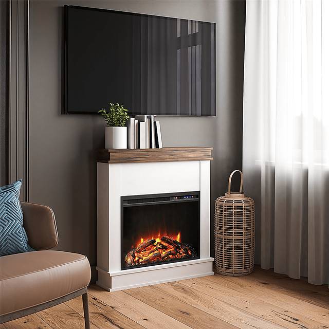 Annegret Ivory 29 in. Console with Electric Fireplace - Thumbnail - Image 9