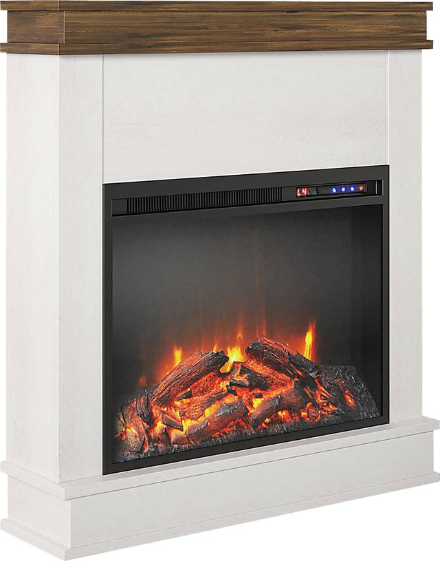 Annegret Ivory 29 in. Console with Electric Fireplace - Thumbnail - Image 1