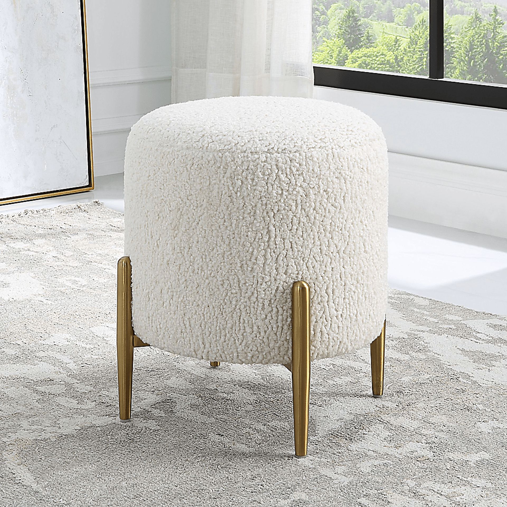Annikka White Ottoman - Image 2