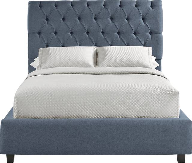 Annison Hills Blue 3 Pc Queen Upholstered Bed - Thumbnail - Image 2