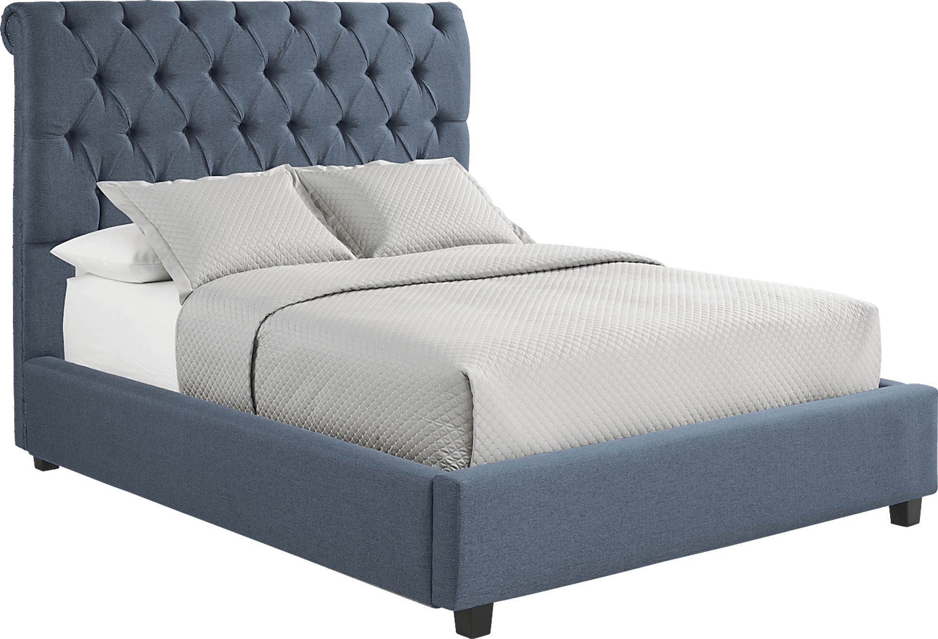 Annison Hills Blue 3 Pc Queen Upholstered Bed - Image 1