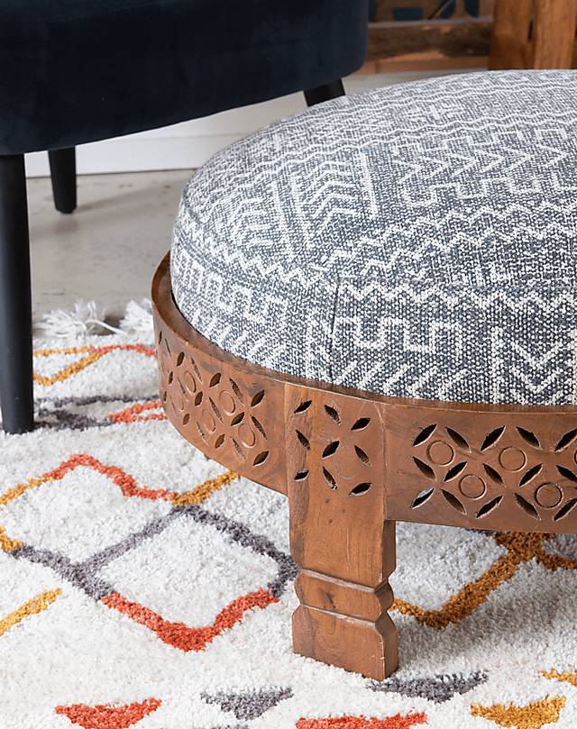 Anoki Gray Ottoman - Thumbnail - Image 5