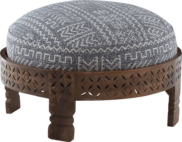 Anoki Gray Ottoman - Thumbnail - Image 1