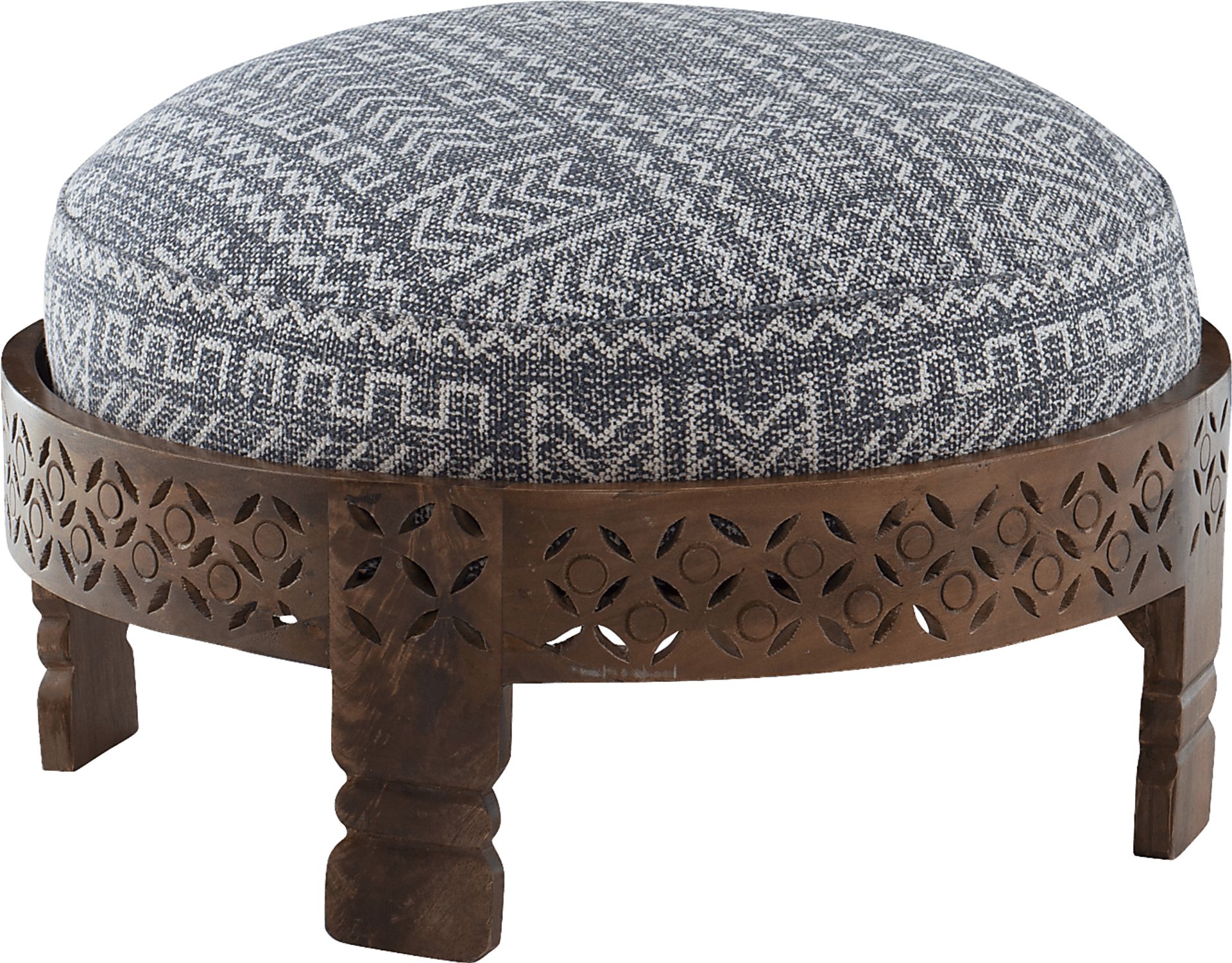 Anoki Gray Ottoman - Image 1