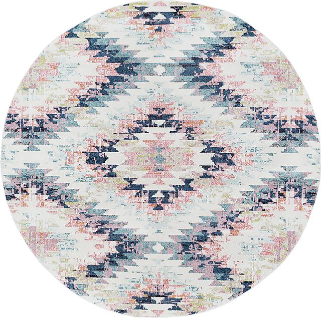 Anoura II Blue 7'10 Round Rug - Thumbnail - Image 1