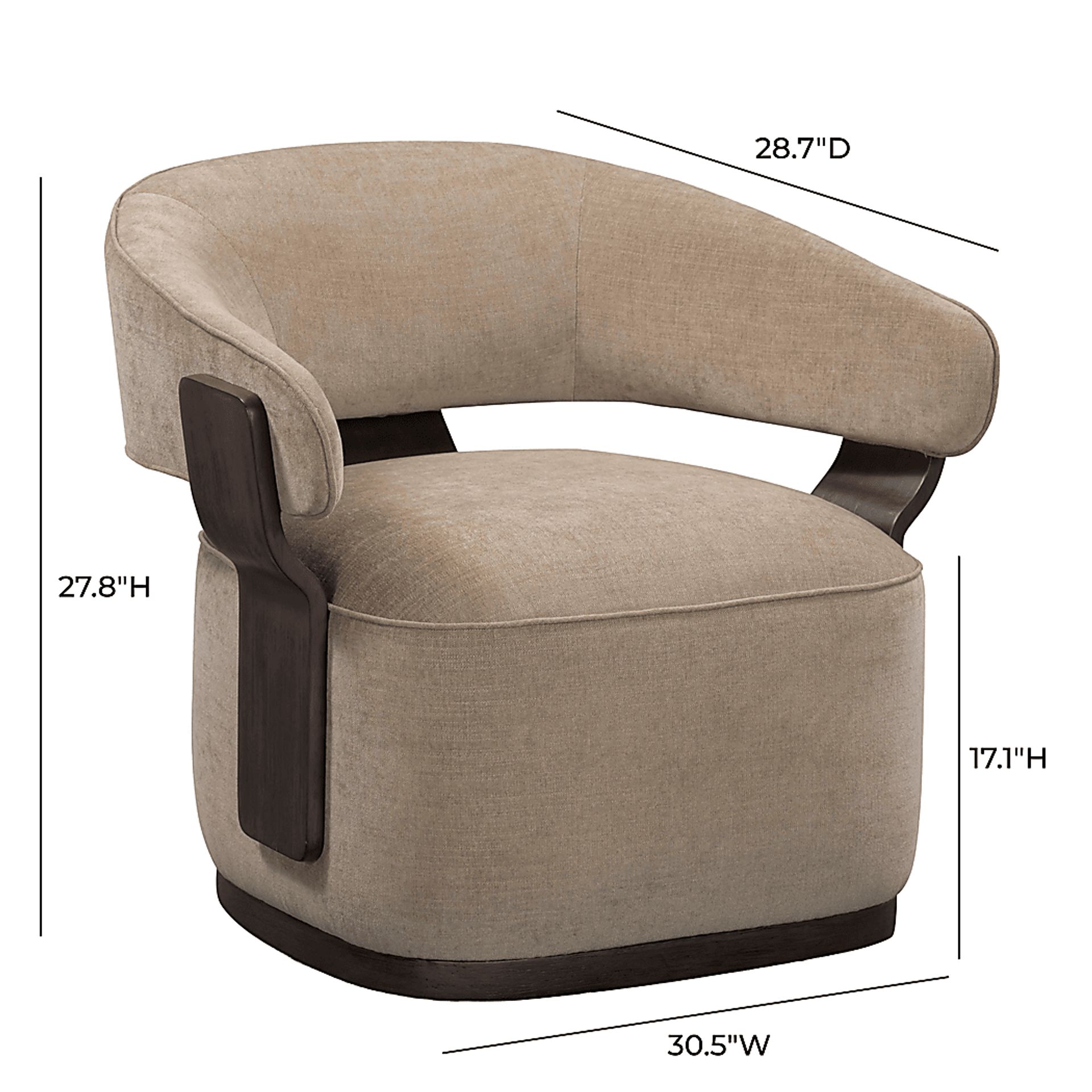 Ansay Linen Swivel Accent Chair - Image 7