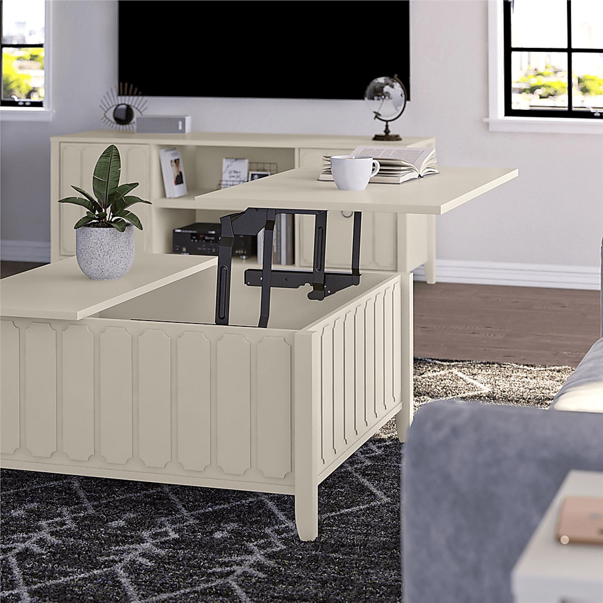 Anselma White Lift-Top Cocktail Table - Image 3