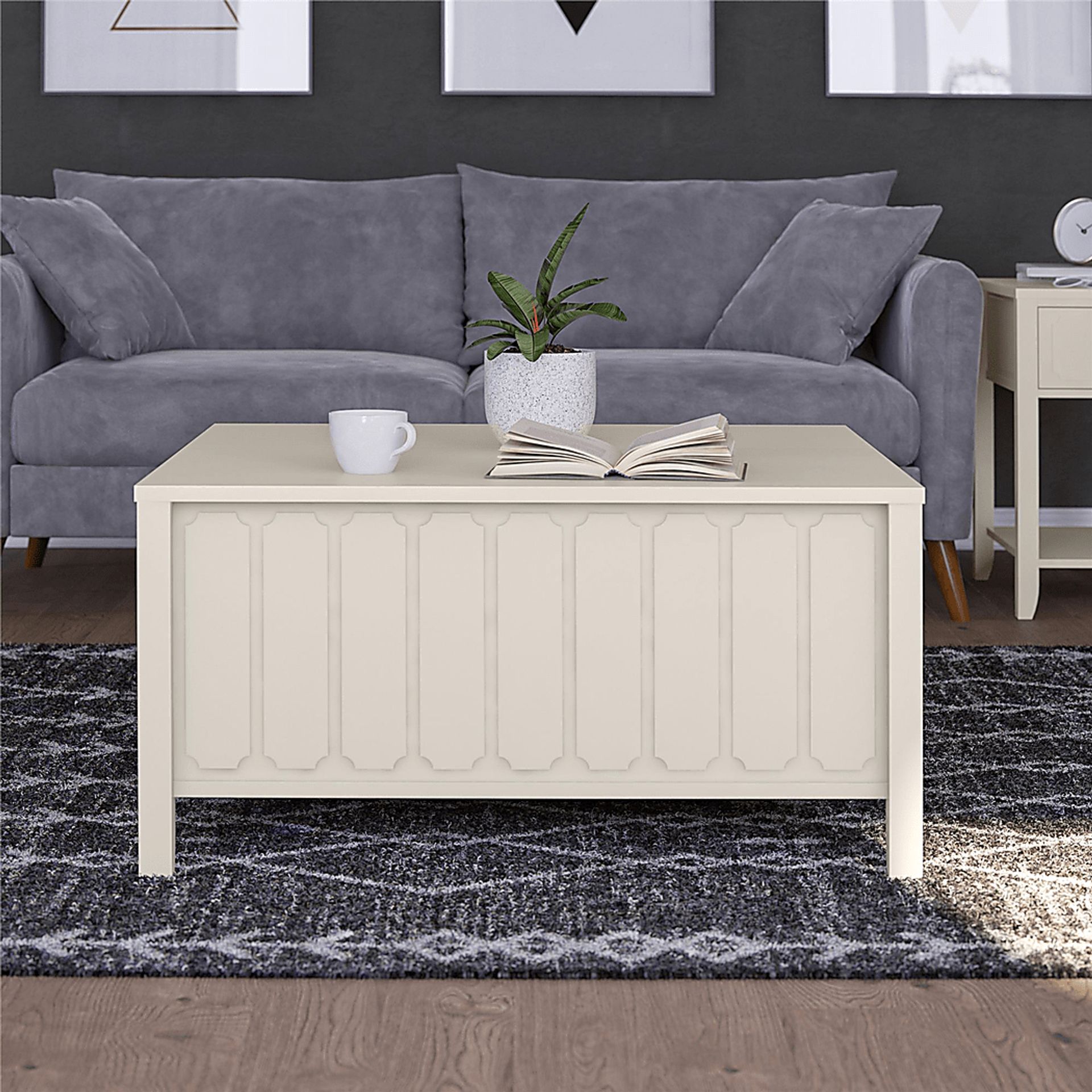 Anselma White Lift-Top Cocktail Table - Image 4