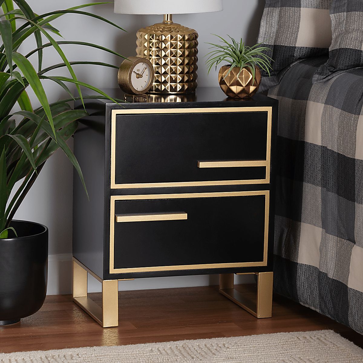 Anston Black Nightstand | Rooms to Go