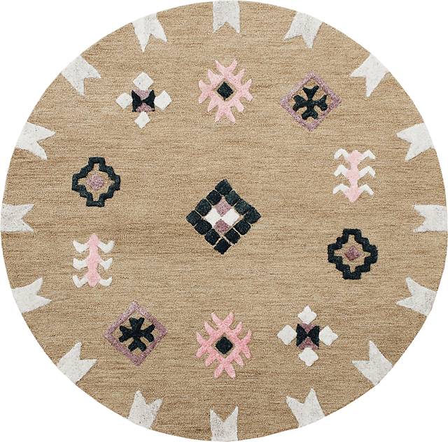 Antague Taupe/Multi 5' Round Rug - Thumbnail - Image 1