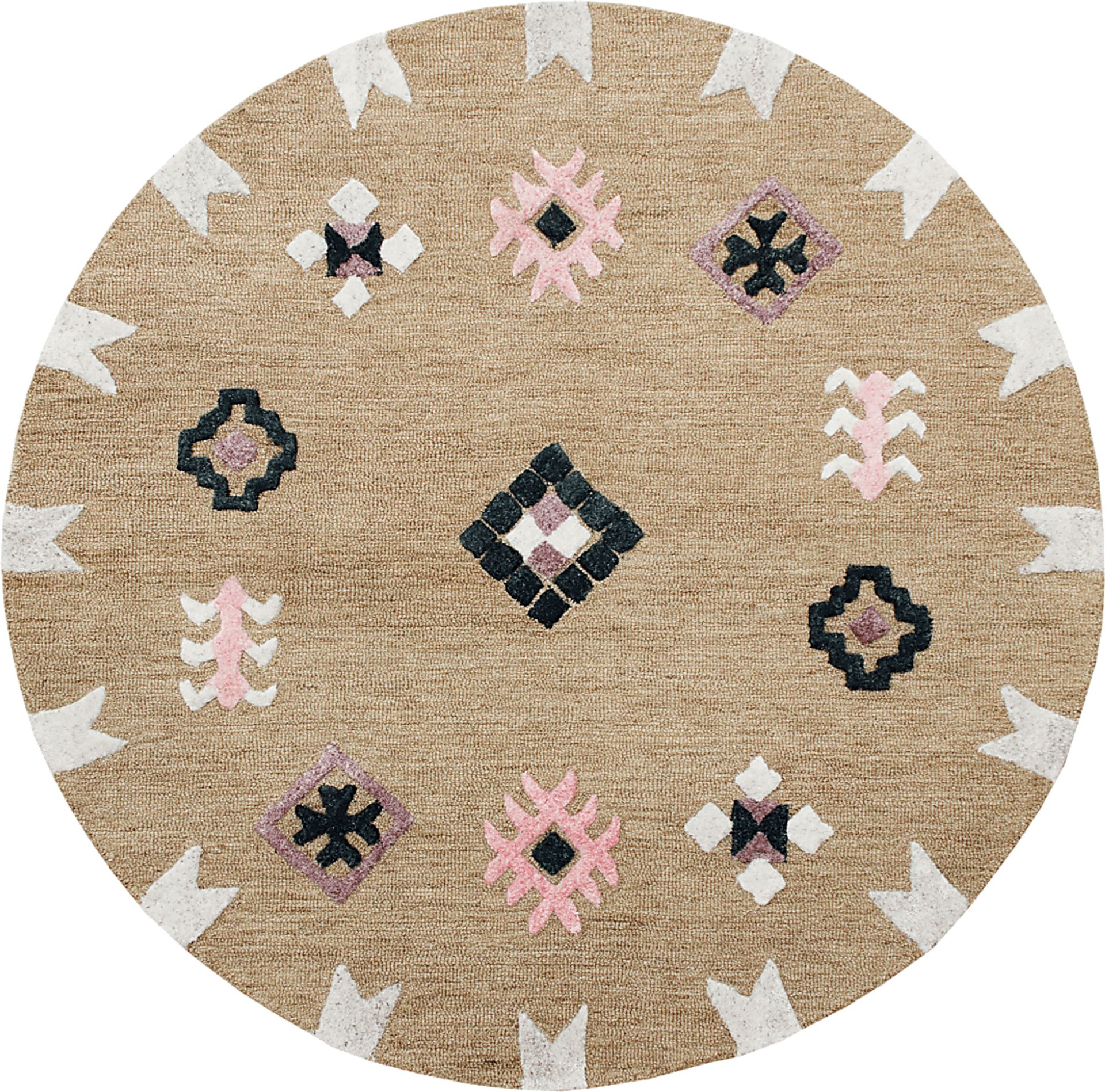 Antague Taupe/Multi 5' Round Rug - Image 1