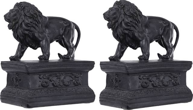 Antarts Black Lion Bookends, Set of 2 - Thumbnail - Image 1