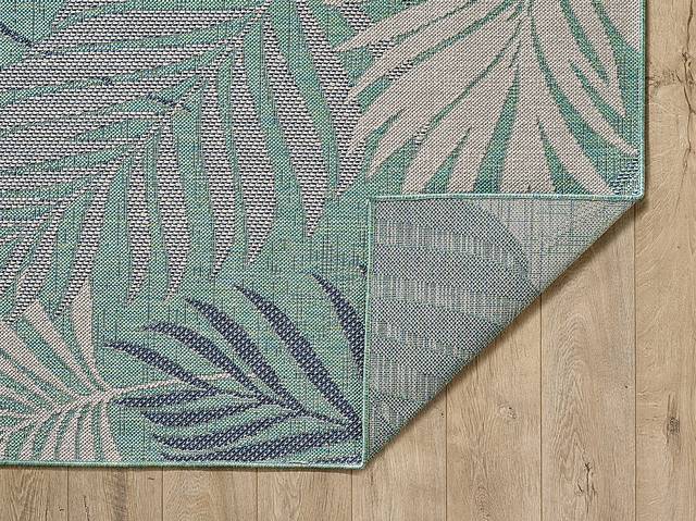Antawa Aqua 7'10 x 10'10 Indoor/Outdoor Rug - Thumbnail - Image 4
