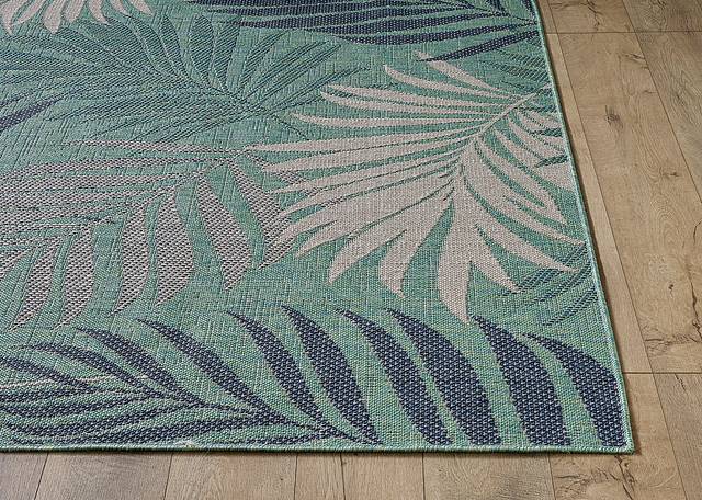 Antawa Aqua 7'10 x 10'10 Indoor/Outdoor Rug - Thumbnail - Image 5