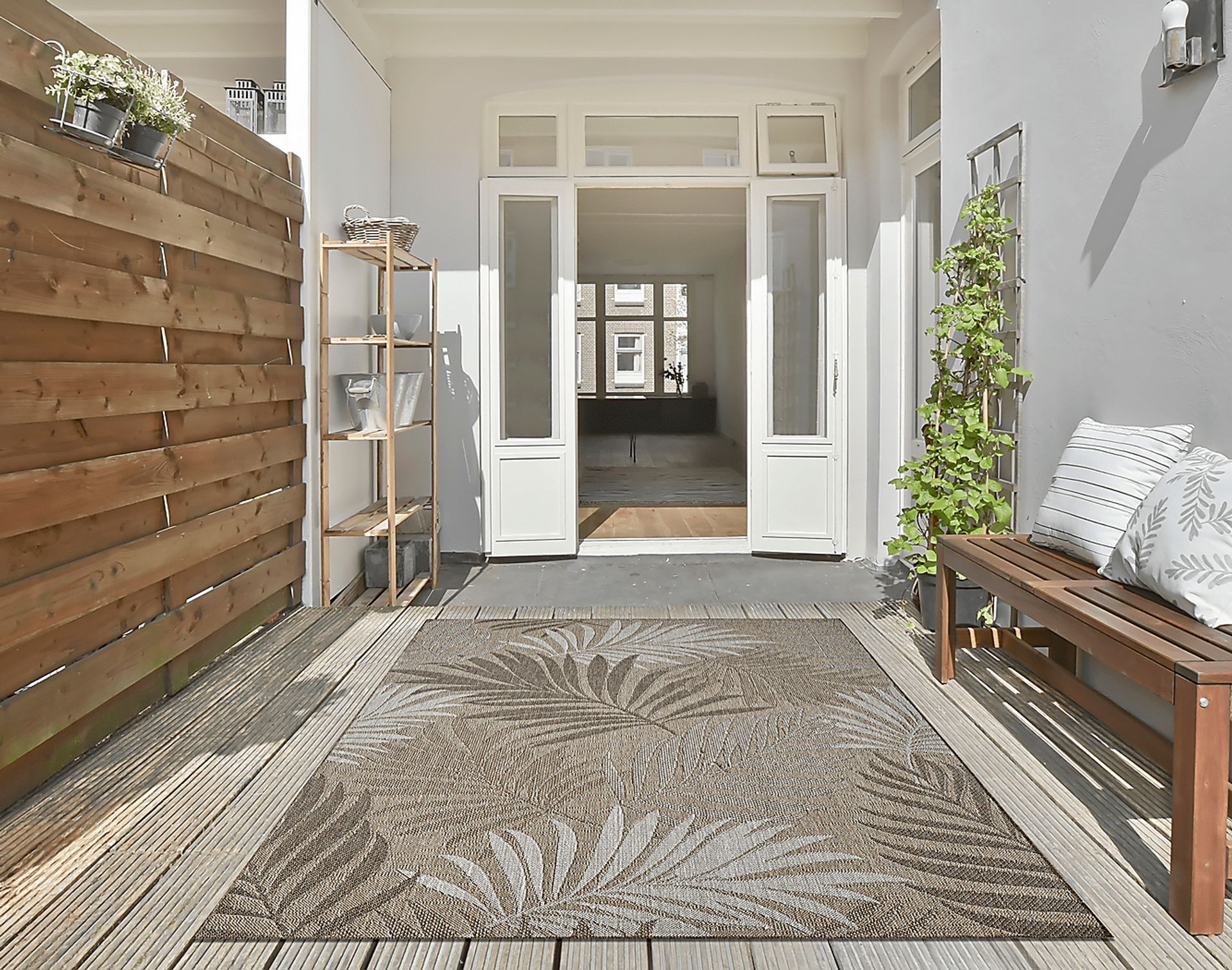 Antawa Natural/Brown 7'10 x 10'10 Indoor/Outdoor Rug - Image 2