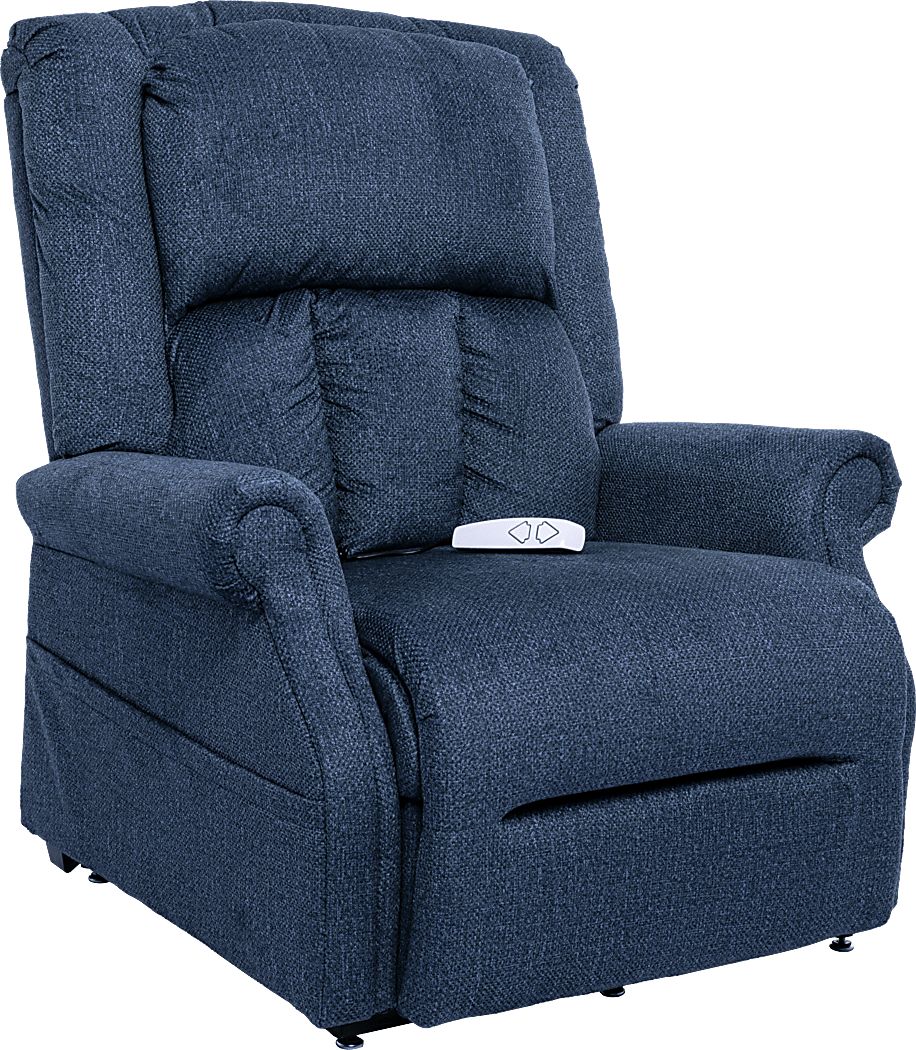 Antenor Blue Polyester Fabric Power Lift Recliner Rooms to Go