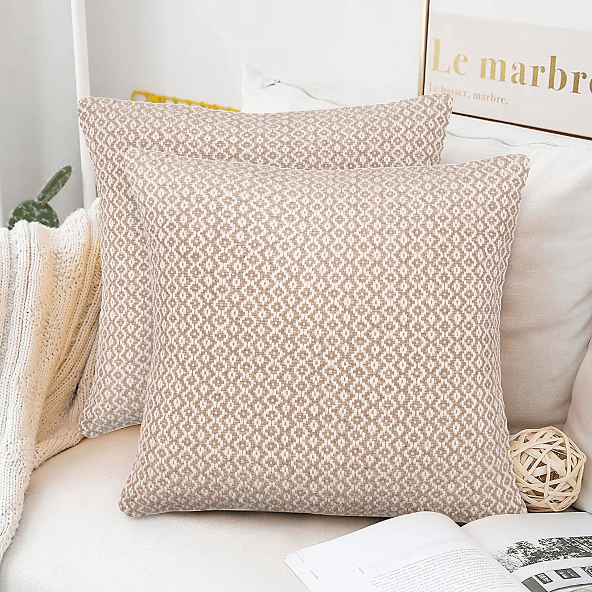 Antimo Beige Accent Pillow Set of 2 - Image 2