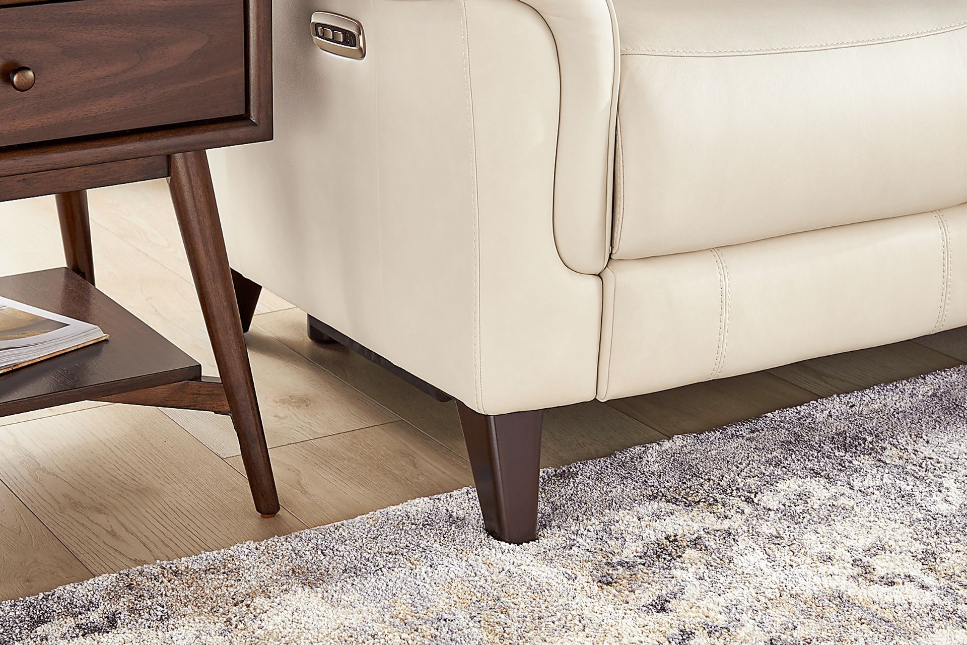 Antonella Beige Leather Dual Power Recliner - Image 6
