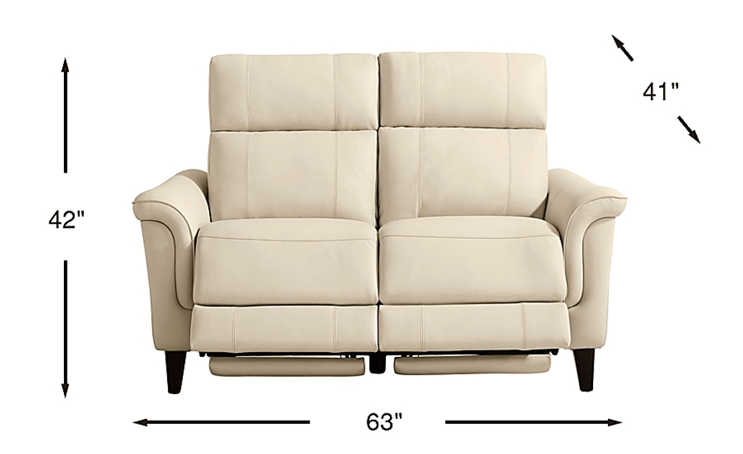 Antonella Leather Dual Power Reclining Loveseat