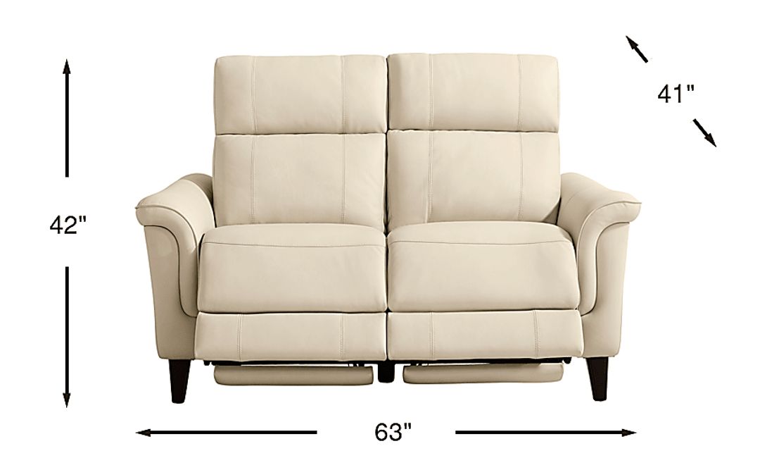 Antonella Leather Dual Power Reclining Loveseat