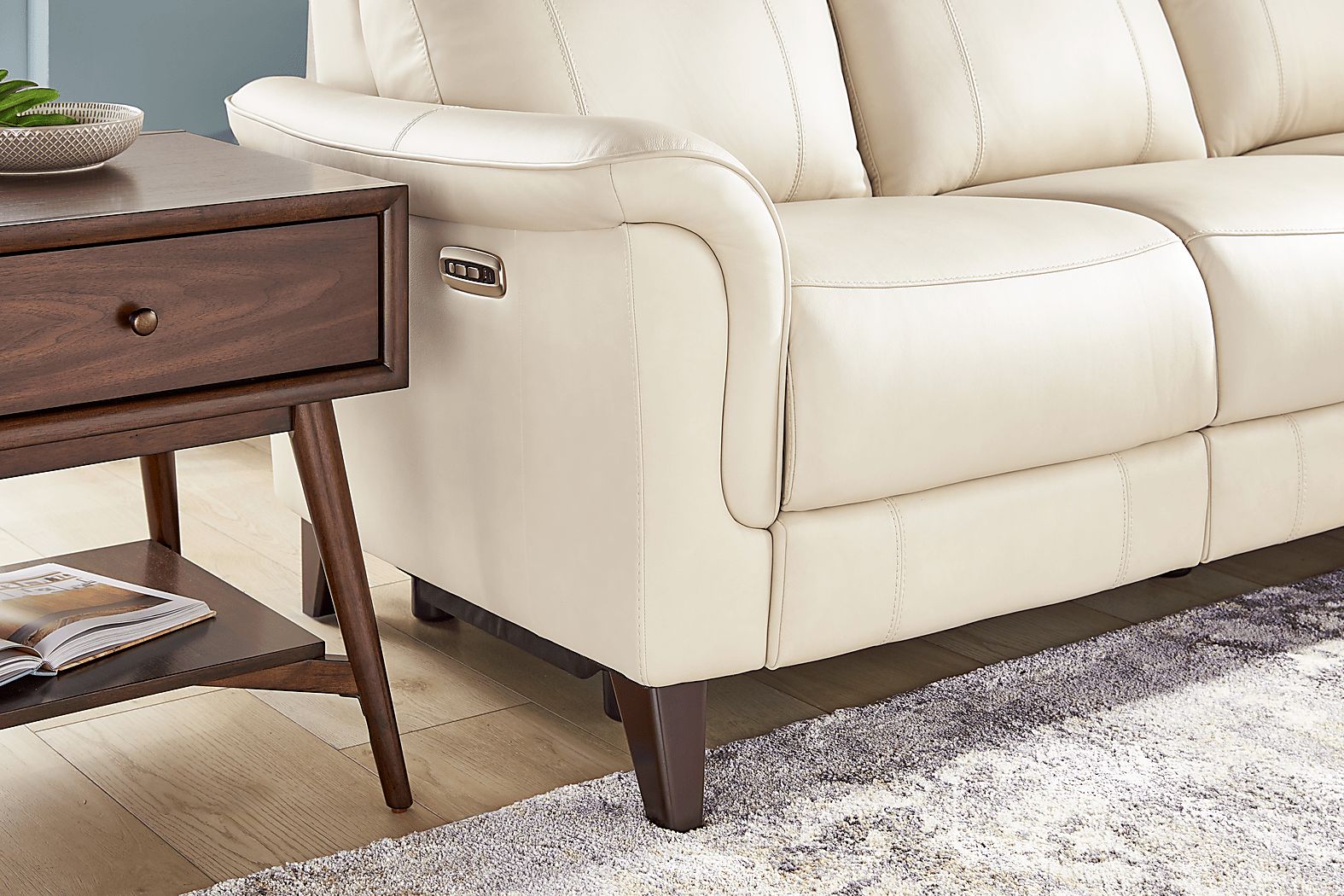 Antonella Leather Dual Power Reclining Sofa - Thumbnail 4