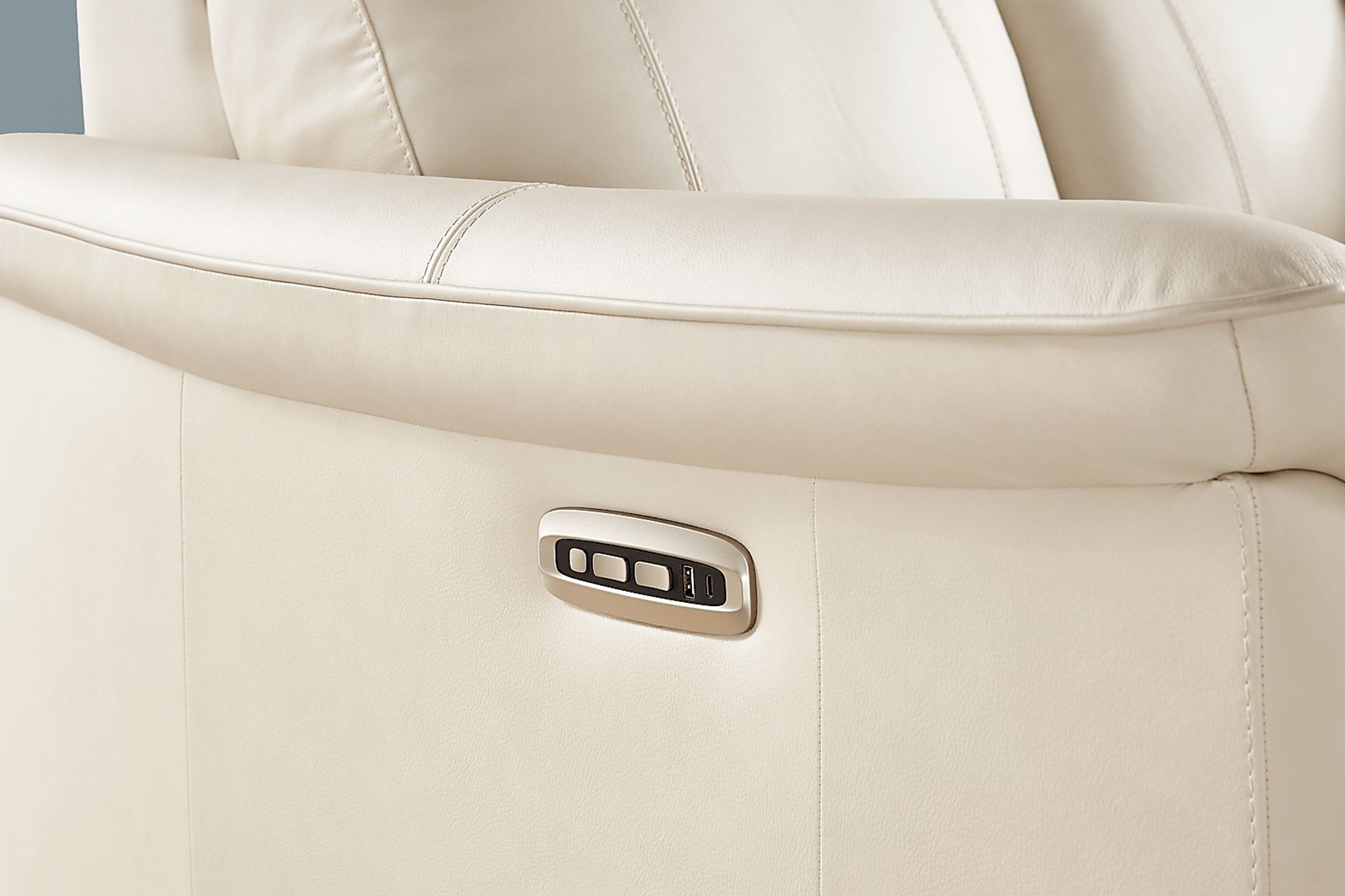 Antonella Tan 2 Pc Leather Dual Power Reclining Living Room - Image 9