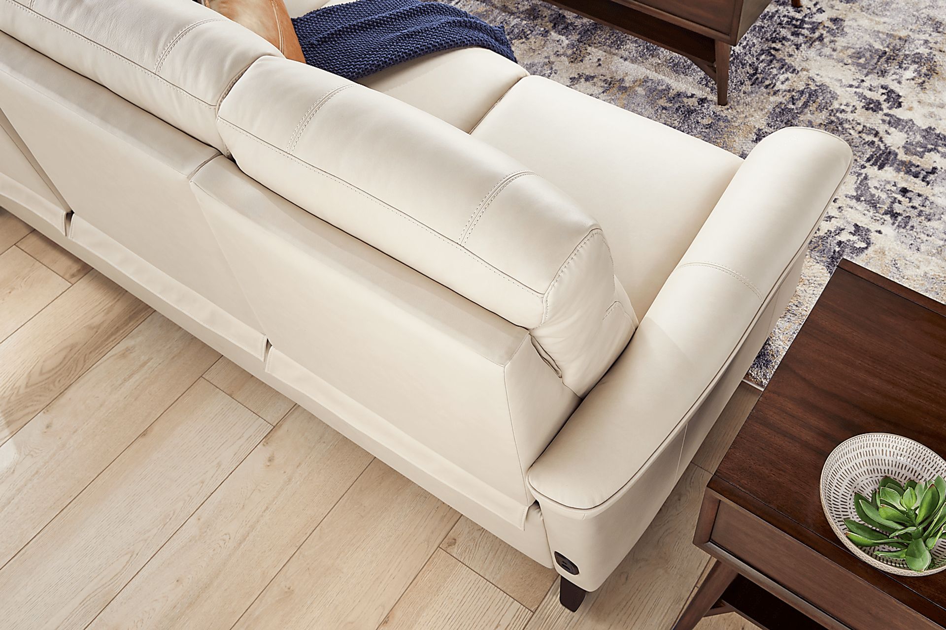 Antonella Tan 2 Pc Leather Dual Power Reclining Living Room - Image 4