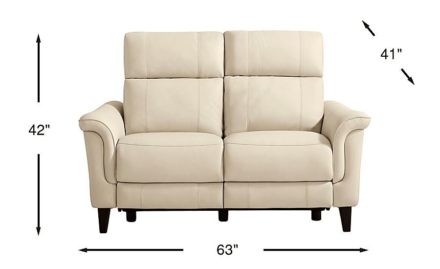 Antonella Leather Stationary Loveseat - Thumbnail 2