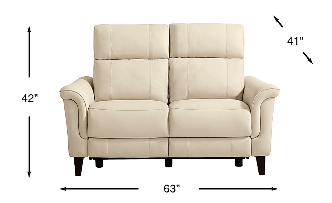 Antonella Leather Stationary Loveseat