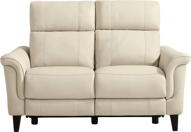 Antonella Beige Leather Loveseat - Thumbnail - Image 3