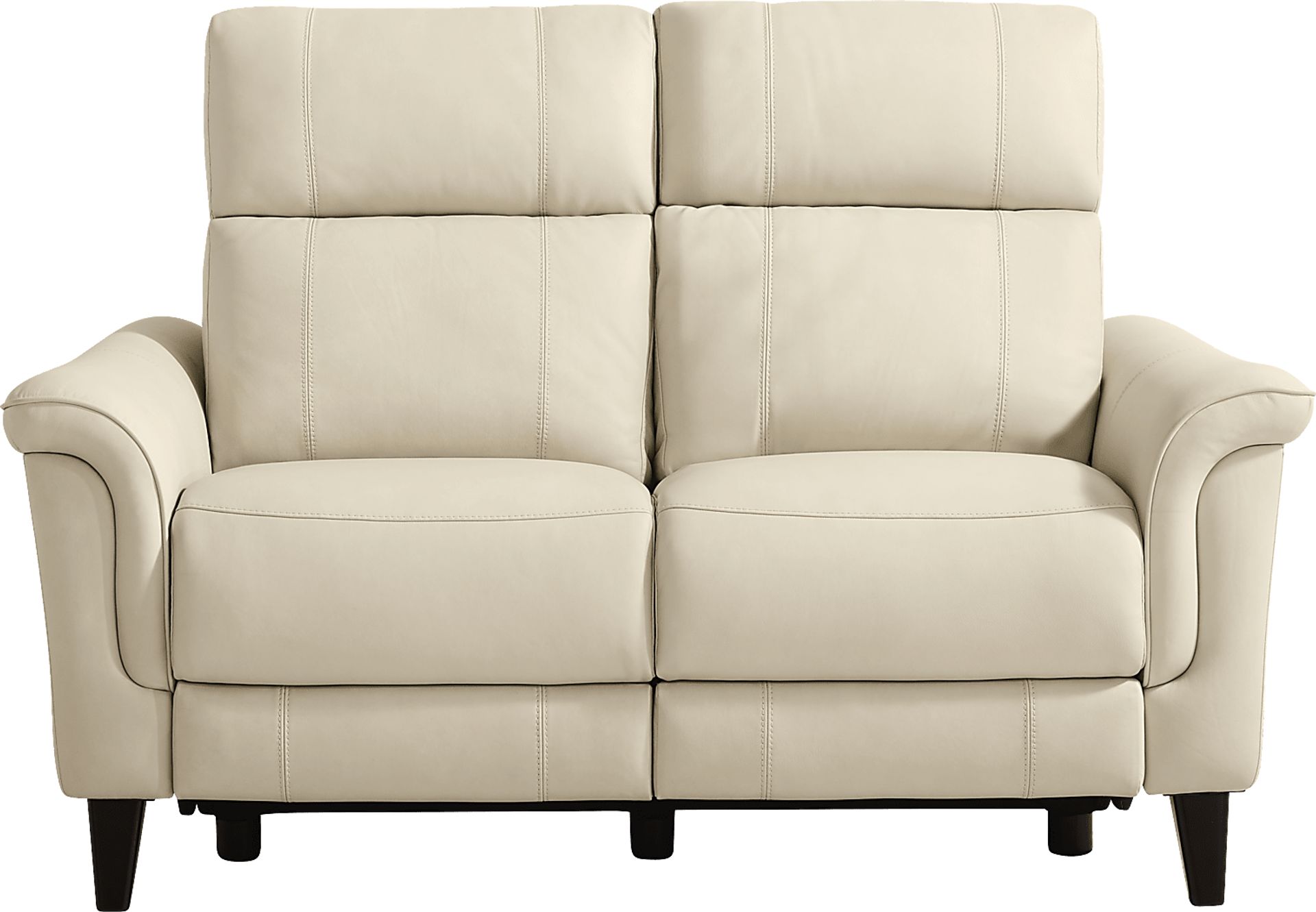 Antonella Beige Leather Loveseat - Image 1