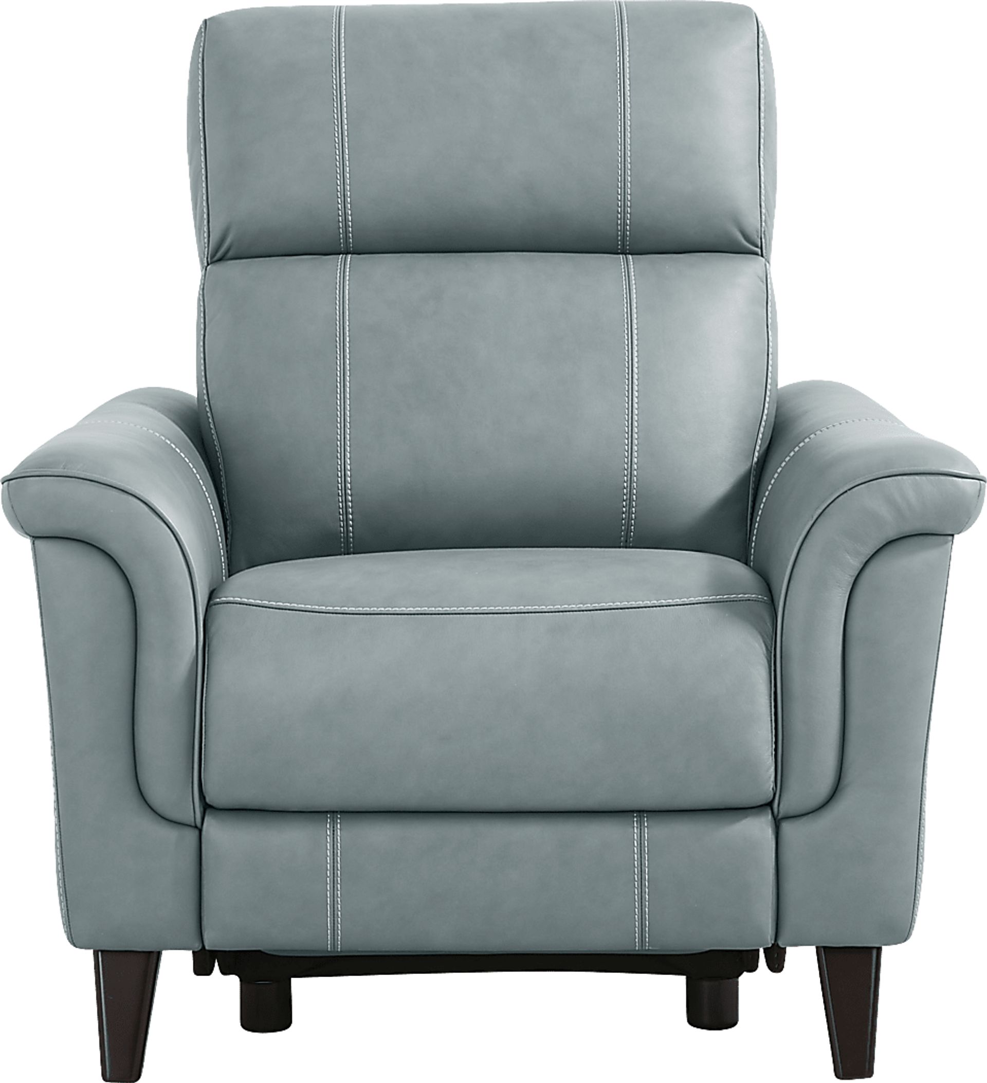 Antonella Blue Leather 6 Pc Living Room with Dual Power Reclining Sofa - Image 14