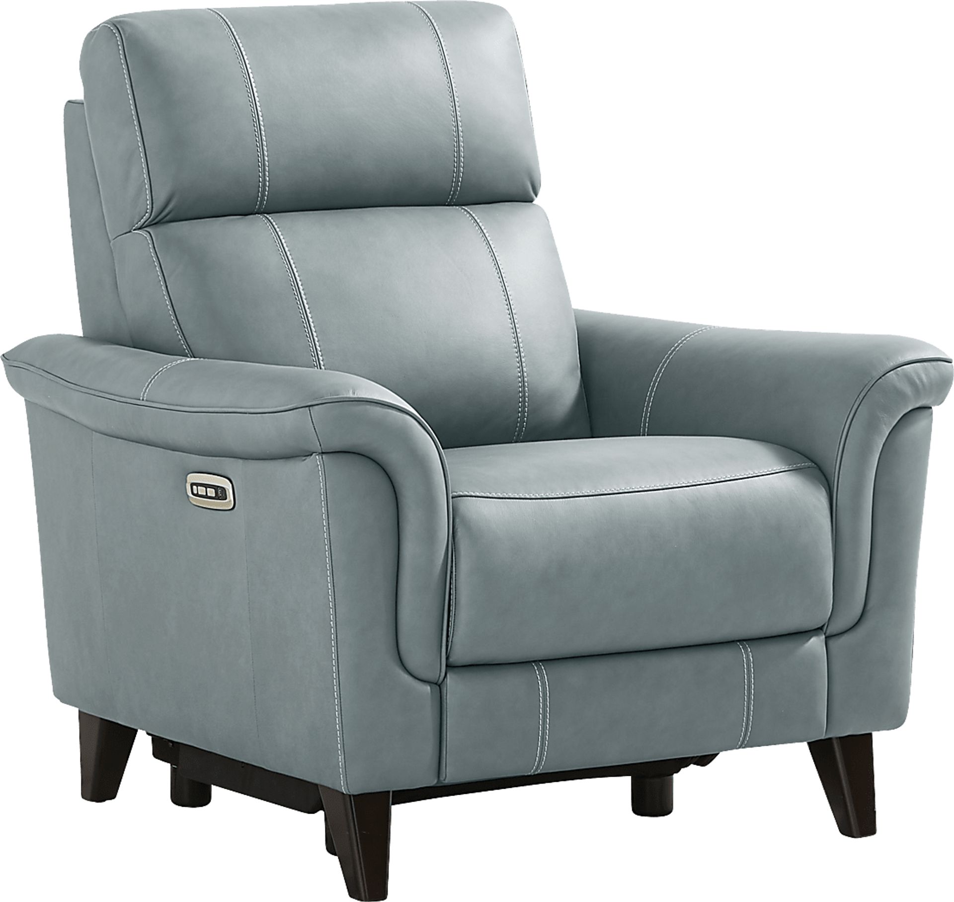 Antonella Blue Leather 6 Pc Living Room with Dual Power Reclining Sofa - Image 15